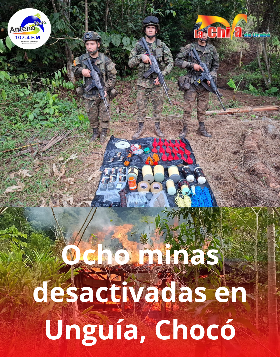 Ejército destruyó depósito de explosivos  en Unguía, Chocó