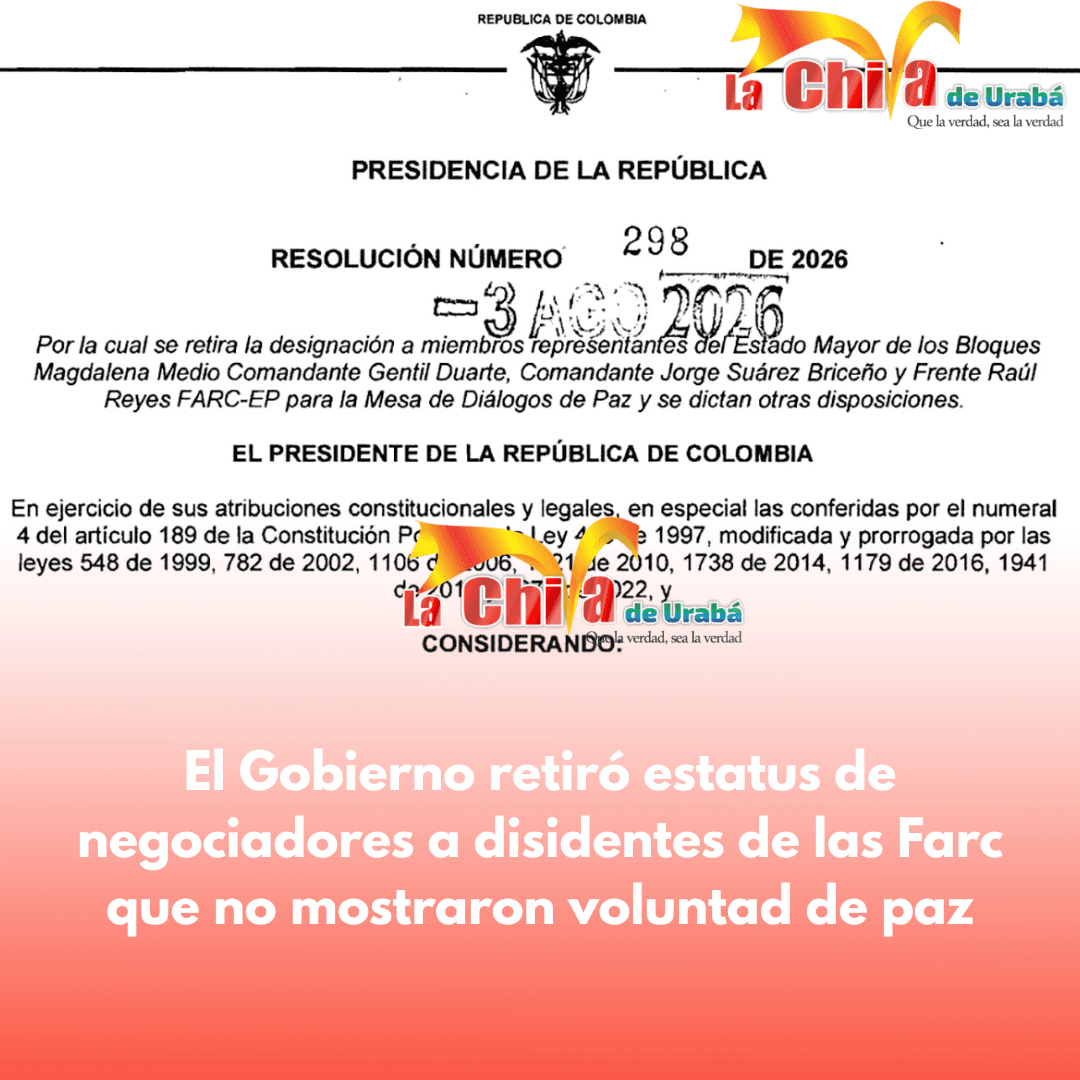Gobierno retiró a ocho representantes de las disidencias de la mesa de diálogos de paz