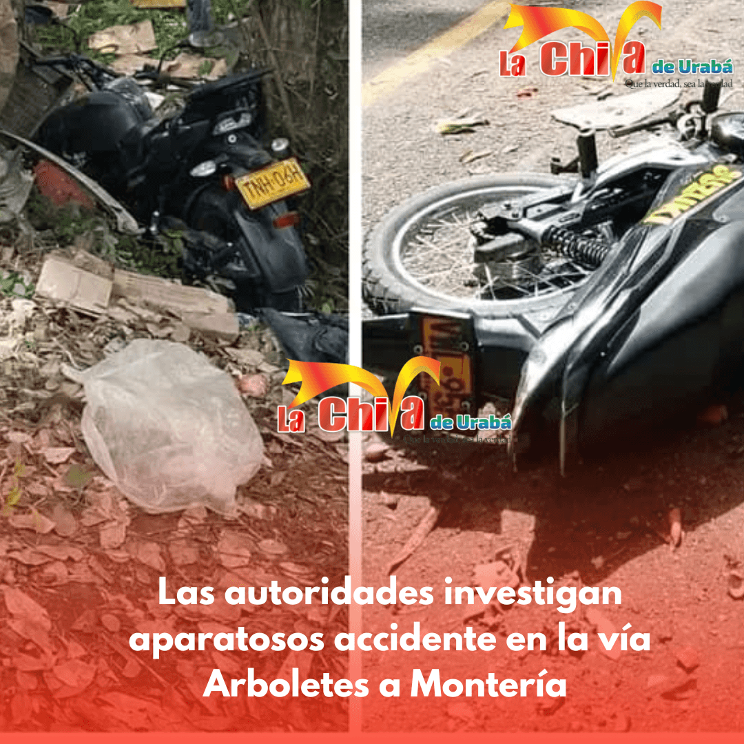 Múltiple accidente en la vía Montería - Arboletes: cuatro vehículos involucrados