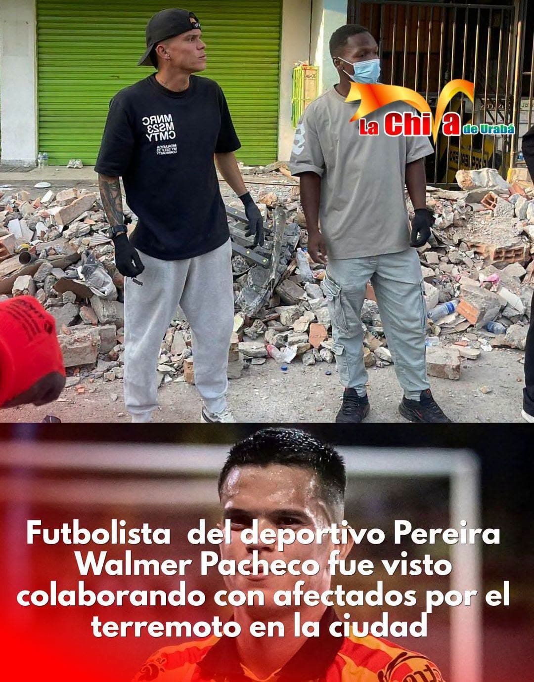 Walmer Pacheco se suma a labores de ayuda tras emergencia en Pereira